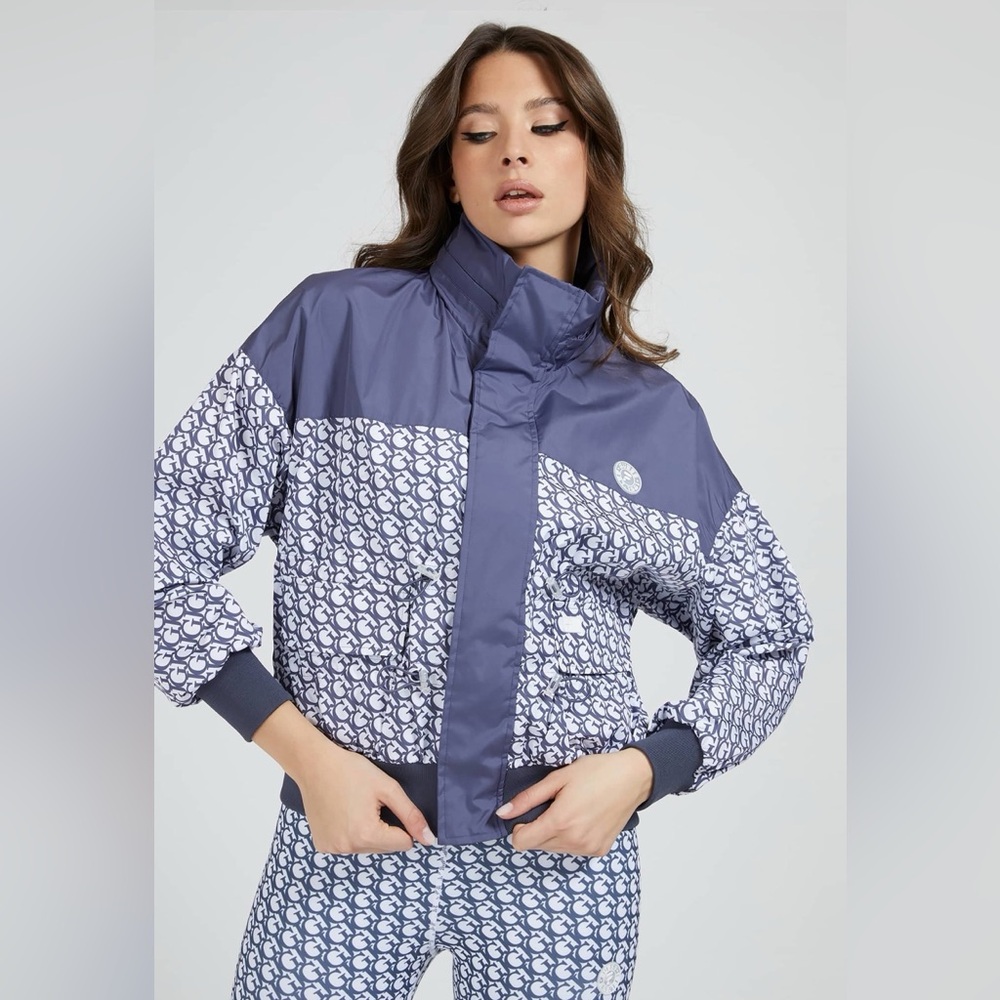 Womens GUESS Clare Logomania Windbreaker Jacket
Size: Large 
Retail new for $108